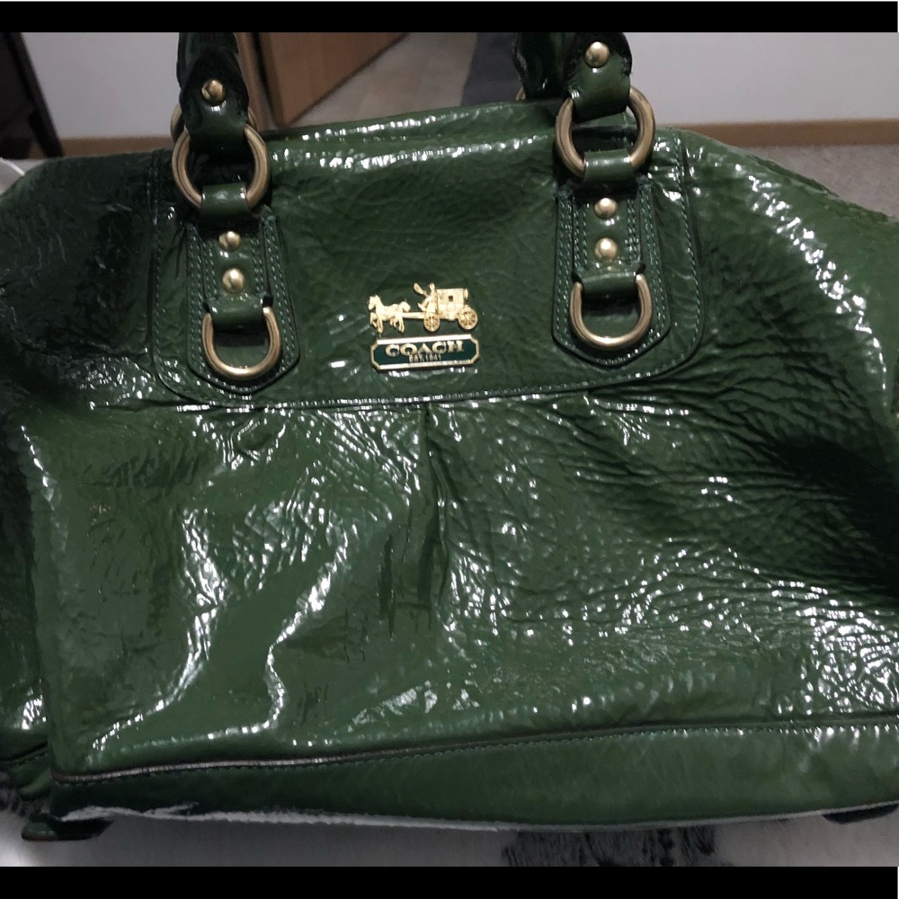 Olive Green Coach Shoulder Bag